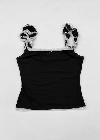 Blackberry square neck lace sleeveless top
