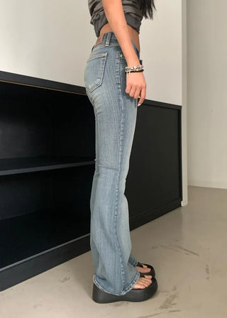 Rain Slub Denim Low-Fit Span Bootcut