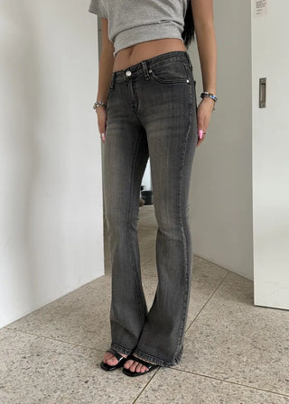 Rain Slub Denim Low-Fit Span Bootcut