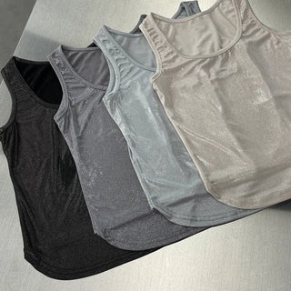 Metal Pearl Silver Sleeveless Nashi Top