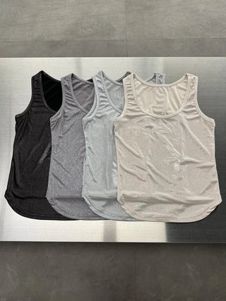Metal Pearl Silver Sleeveless Nashi Top