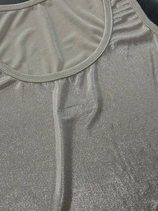 Metal Pearl Silver Sleeveless Nashi Top