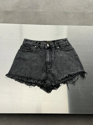 Black high-waist short pants