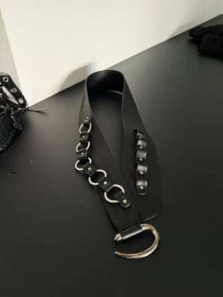 Western Leather Big Wide Belt