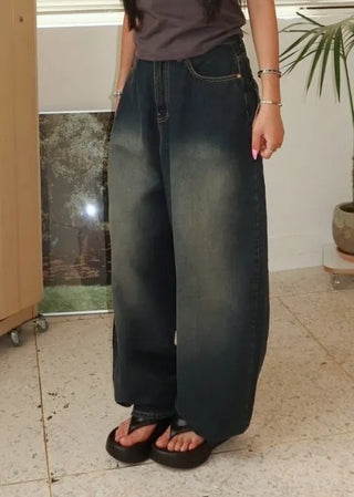 OOTJ/OOT 3D Back Pocket D-Ring Mega Wide Denim Pants