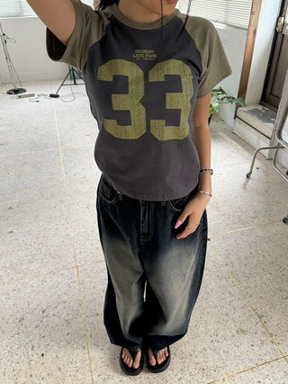 OOTJ/OOT 3D Back Pocket D-Ring Mega Wide Denim Pants