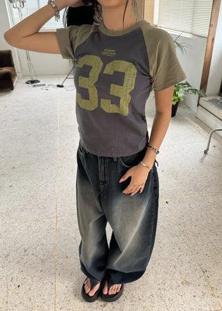 OOTJ/OOT 3D Back Pocket D-Ring Mega Wide Denim Pants