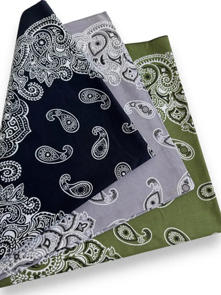 50cm, 60cm Paisley Bandana Cotton Handkerchief Scarf Hair Band Headband