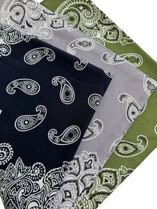 50cm, 60cm Paisley Bandana Cotton Handkerchief Scarf Hair Band Headband