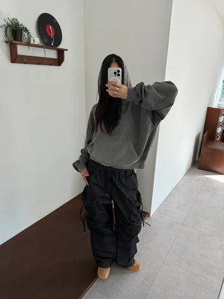 Vintage Pigment Crop Hoodie
