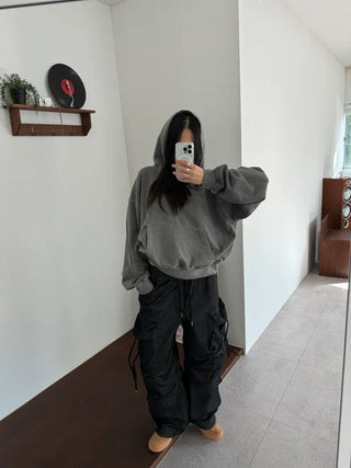 Vintage Pigment Crop Hoodie