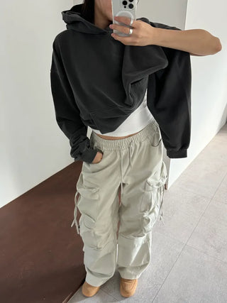 Vintage Pigment Crop Hoodie
