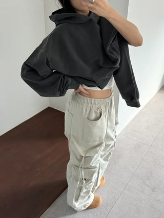 Vintage Pigment Crop Hoodie