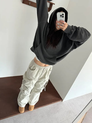 Vintage Pigment Crop Hoodie