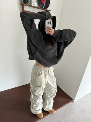 Vintage Pigment Crop Hoodie