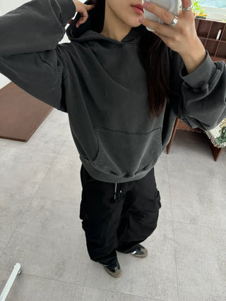 Vintage Pigment Crop Hoodie