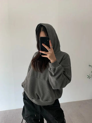 Vintage Pigment Crop Hoodie