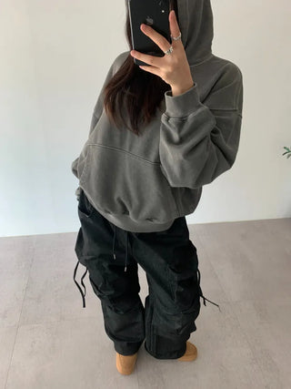 Vintage Pigment Crop Hoodie