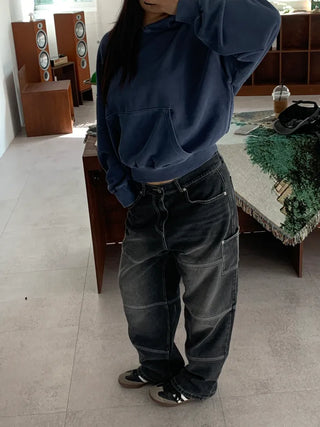 Vintage Pigment Crop Hoodie