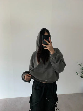 Vintage Pigment Crop Hoodie