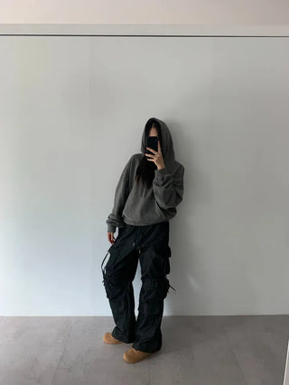 Vintage Pigment Crop Hoodie