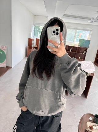 Vintage Pigment Crop Hoodie