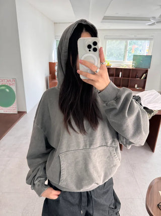 Vintage Pigment Crop Hoodie