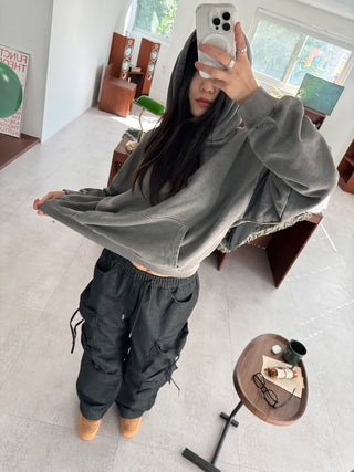 Vintage Pigment Crop Hoodie