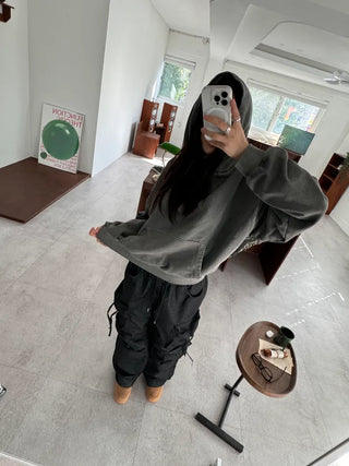 Vintage Pigment Crop Hoodie