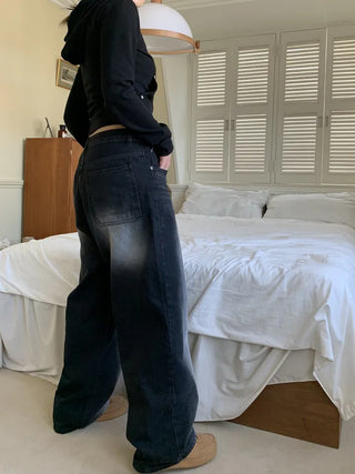 Vintage Eyelet Two-Way Zipper Crop Hoodie