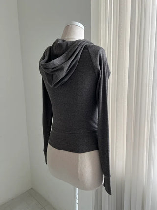 Charcoal Charcoal Golji Slim Fit Hooded Zip-Up