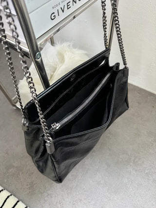 Square Metal Silver Chain Folder Shoulder Bag