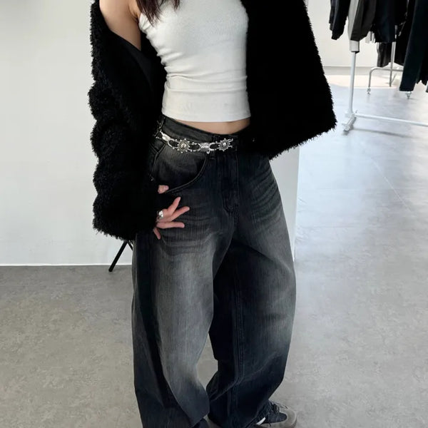 Capital Silver Ball Buckle Point Belt