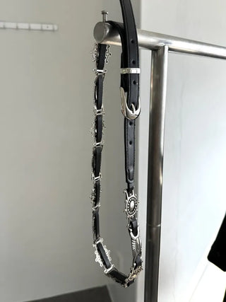 Capital Silver Ball Buckle Point Belt