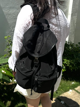 Mellow Zipper Pocket Nylon Backpack