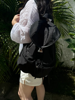 Mellow Zipper Pocket Nylon Backpack