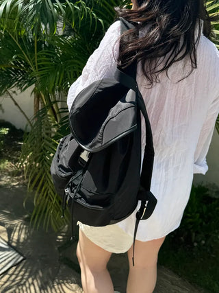 Mellow Zipper Pocket Nylon Backpack