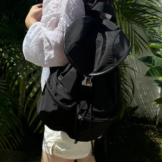 Mellow Zipper Pocket Nylon Backpack