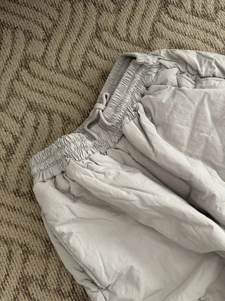 Padded shirring cargo wide pants