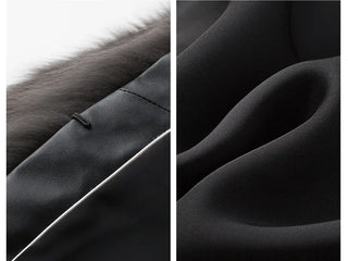 Dark gray loose-fit mink fur jacket