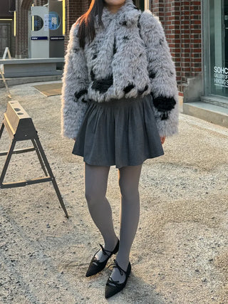 milk cow hopi cropped short fur jacket
