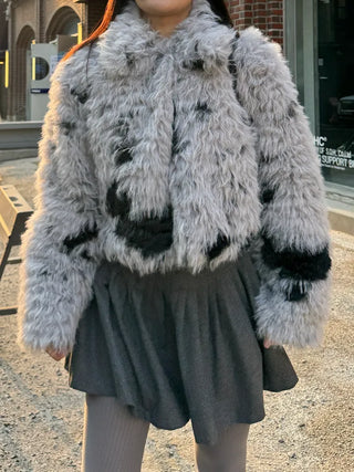 milk cow hopi cropped short fur jacket