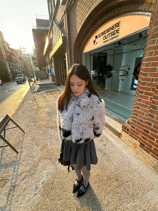 milk cow hopi cropped short fur jacket