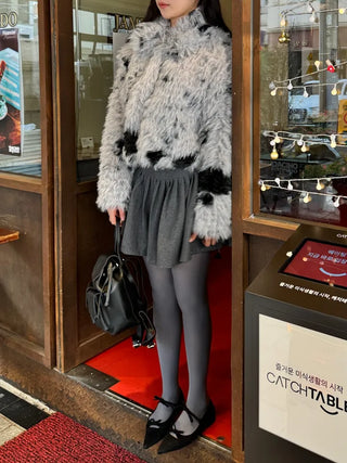 milk cow hopi cropped short fur jacket