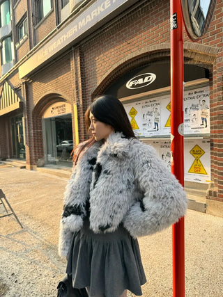 milk cow hopi cropped short fur jacket