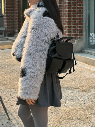 milk cow hopi cropped short fur jacket