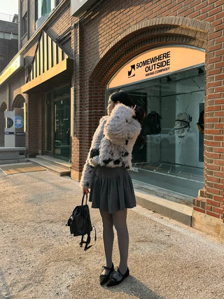 Three-pocket backpack mini leather backpack domestically made bag