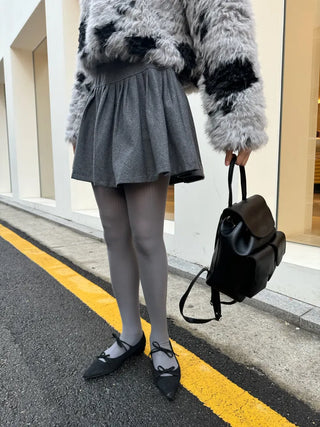 Three-pocket backpack mini leather backpack domestically made bag