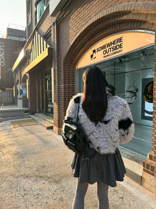 Three-pocket backpack mini leather backpack domestically made bag