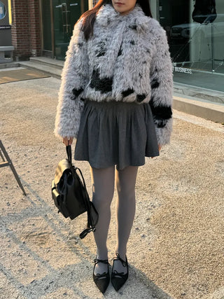 Three-pocket backpack mini leather backpack domestically made bag